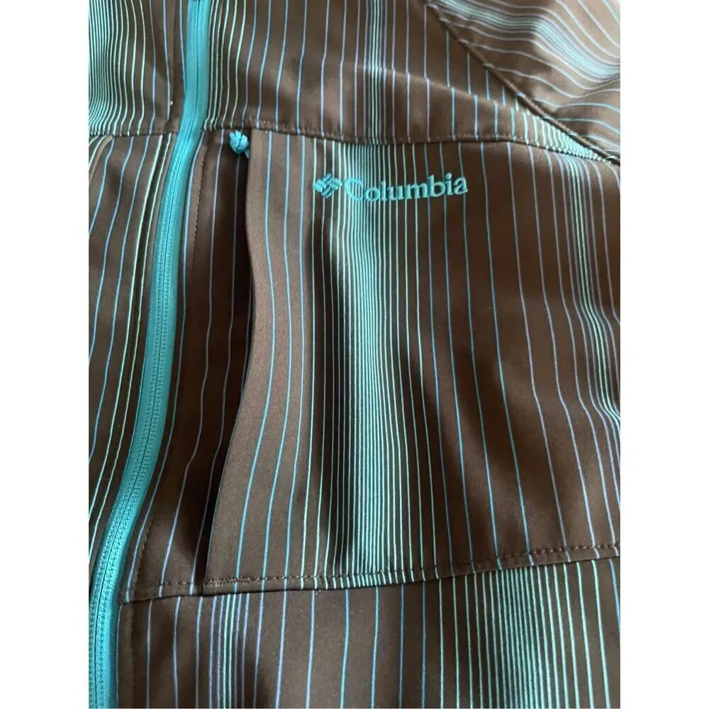 Columbia Mens Black & Blue Pinstriped Full Zip Hooded Jacket Size Large snowboar